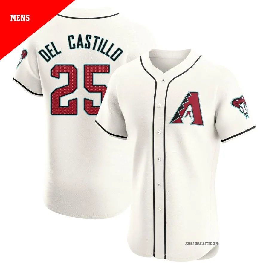 Men's Adrian Del Castillo Arizona Diamondbacks ＃25 Cream Elite - Home Jersey