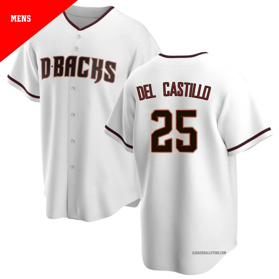 Men's Adrian Del Castillo Arizona Diamondbacks ＃25 White Replica - Home Jersey