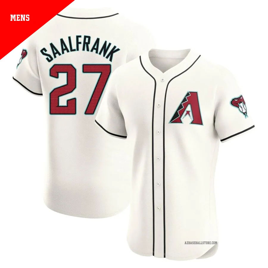 Men's Andrew Saalfrank Arizona Diamondbacks ＃27 Cream Elite - Home Jersey