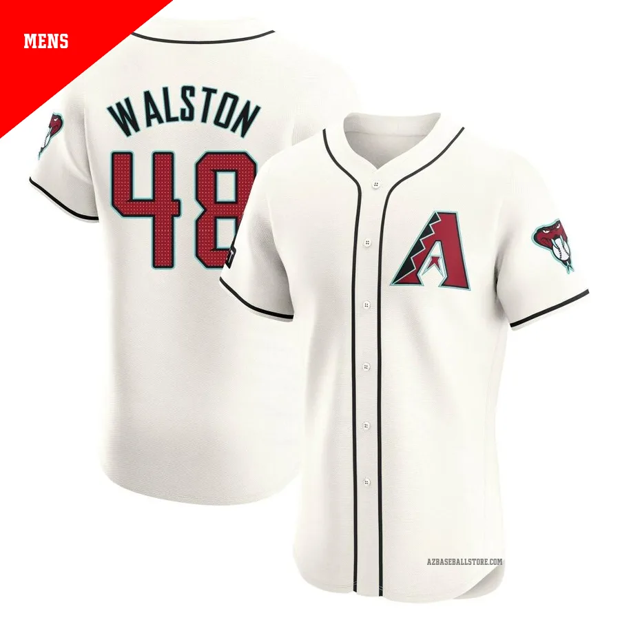 Men's Blake Walston Arizona Diamondbacks ＃48 Cream Elite - Home Patch Jersey