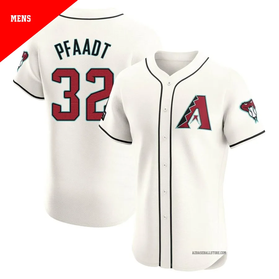 Men's Brandon Pfaadt Arizona Diamondbacks ＃32 Cream Elite - Home Patch Jersey