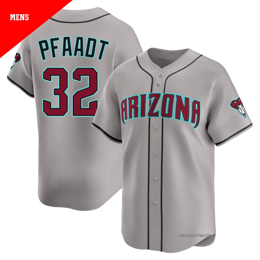 Men's Brandon Pfaadt Arizona Diamondbacks ＃32 Gray Limited - Alternate Jersey