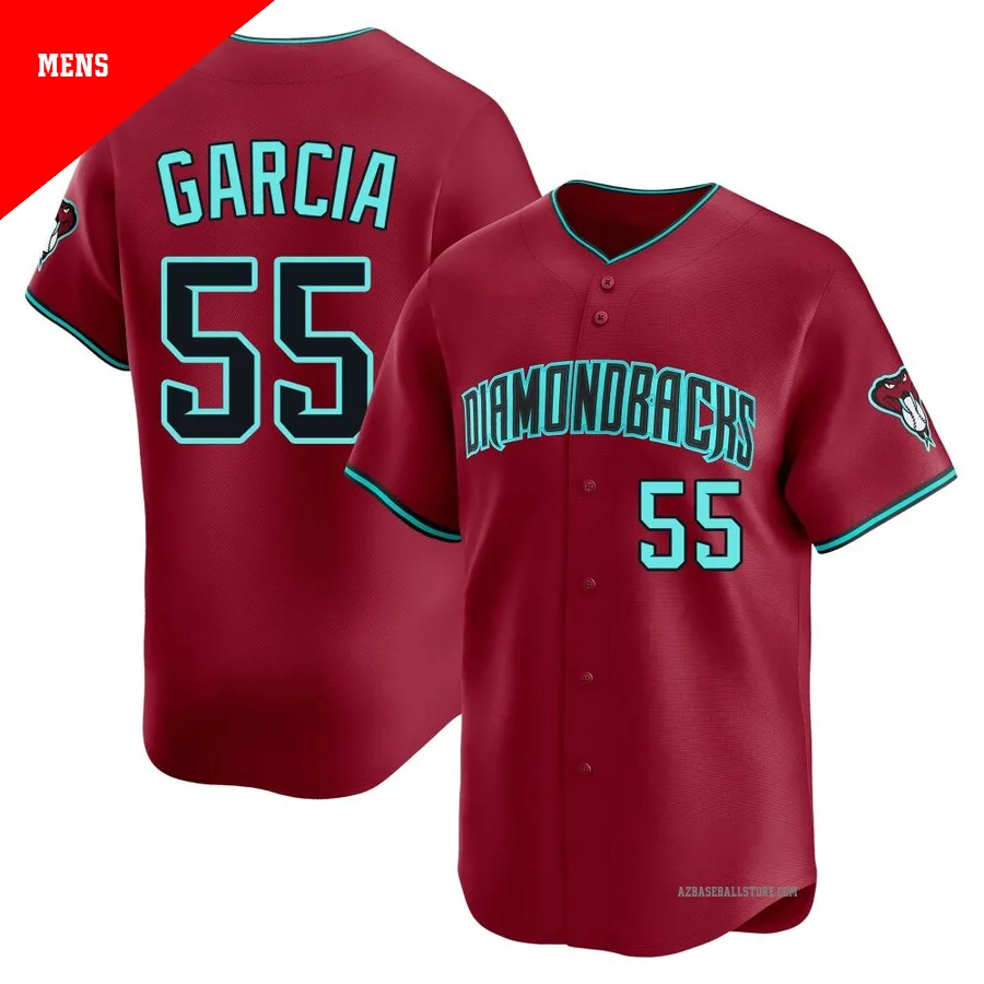 Men's Brandyn Garcia Arizona Diamondbacks ＃55 Red Limited - Alternate Jersey