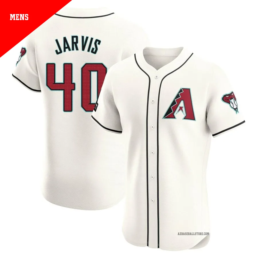 Men's Bryce Jarvis Arizona Diamondbacks ＃40 Cream Elite - Home Patch Jersey