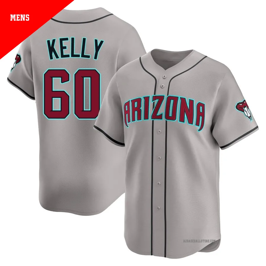 Men's Casey Kelly Arizona Diamondbacks ＃60 Gray Limited - Alternate Jersey