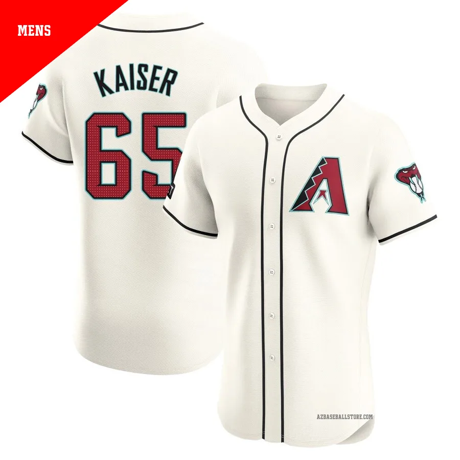 Men's Connor Kaiser Arizona Diamondbacks ＃65 Cream Elite - Home Patch Jersey