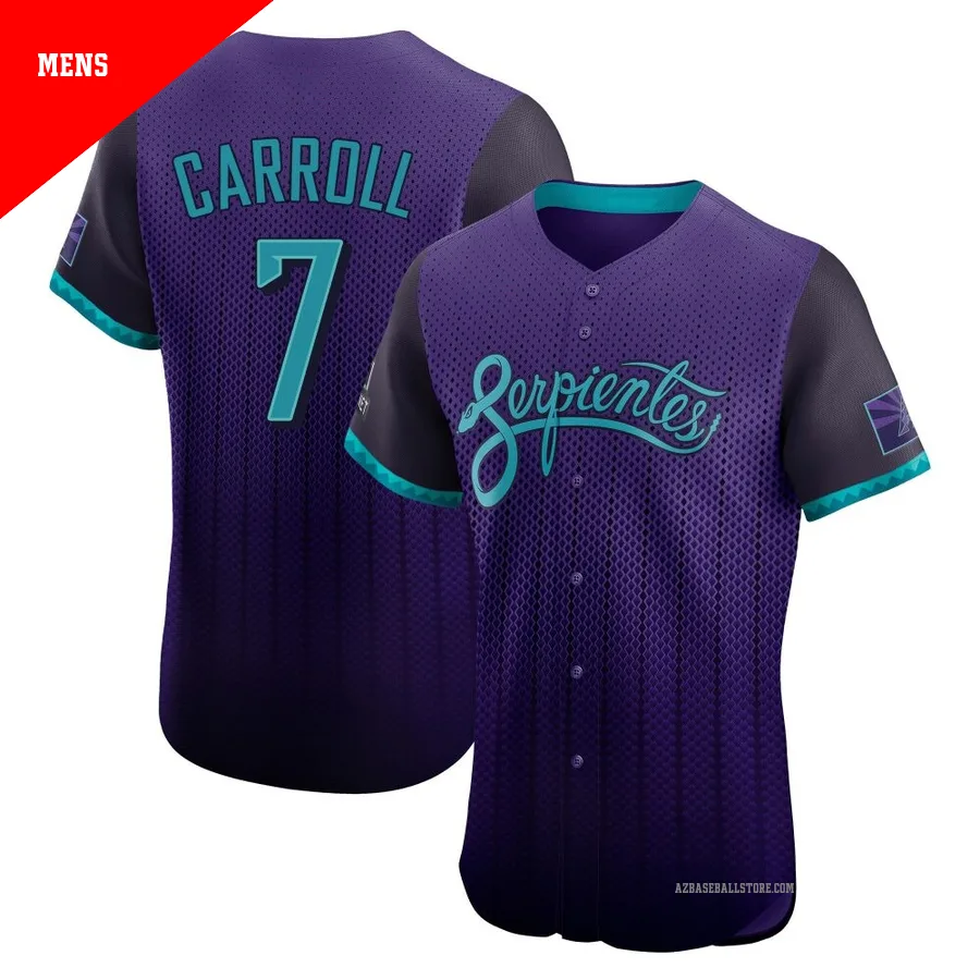 Men's Corbin Carroll Arizona Diamondbacks ＃7 Purple Elite - 2025 City Connect Jersey