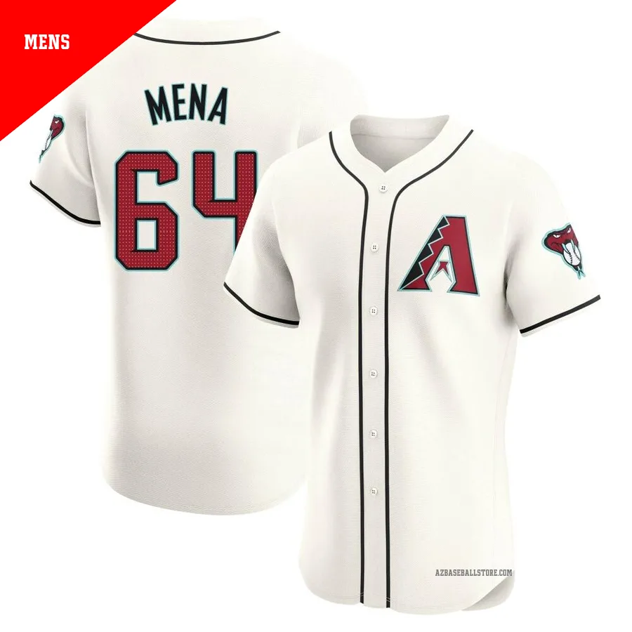 Men's Cristian Mena Arizona Diamondbacks ＃64 Cream Elite - Home Jersey