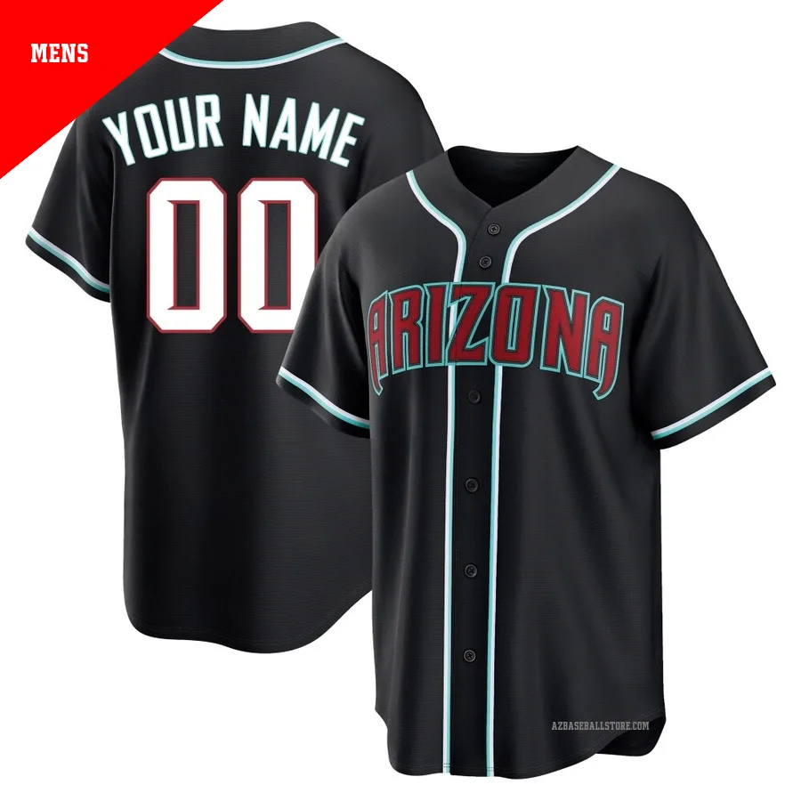 Men's Custom Arizona Diamondbacks ＃00 Black Replica - Fashion Out Jersey