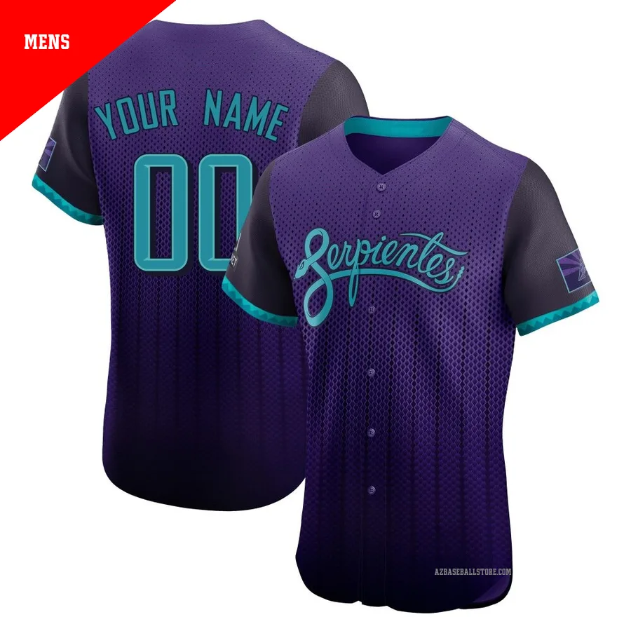 Men's Custom Arizona Diamondbacks ＃00 Purple Elite - 2025 City Connect Jersey