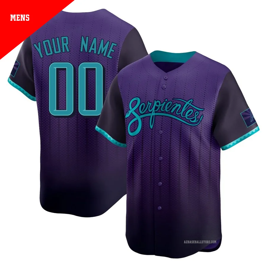 Men's Custom Arizona Diamondbacks ＃00 Purple Limited - 2025 City Connect Jersey
