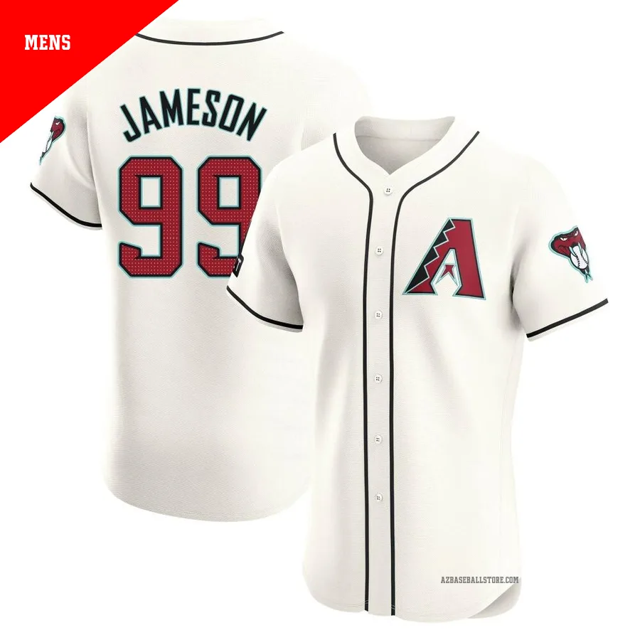 Men's Drey Jameson Arizona Diamondbacks ＃99 Cream Elite - Home Patch Jersey