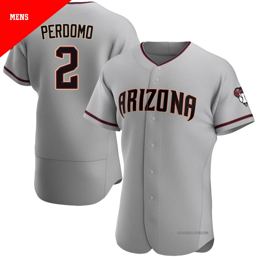 Men's Geraldo Perdomo Arizona Diamondbacks ＃2 Gray Authentic - Road Jersey