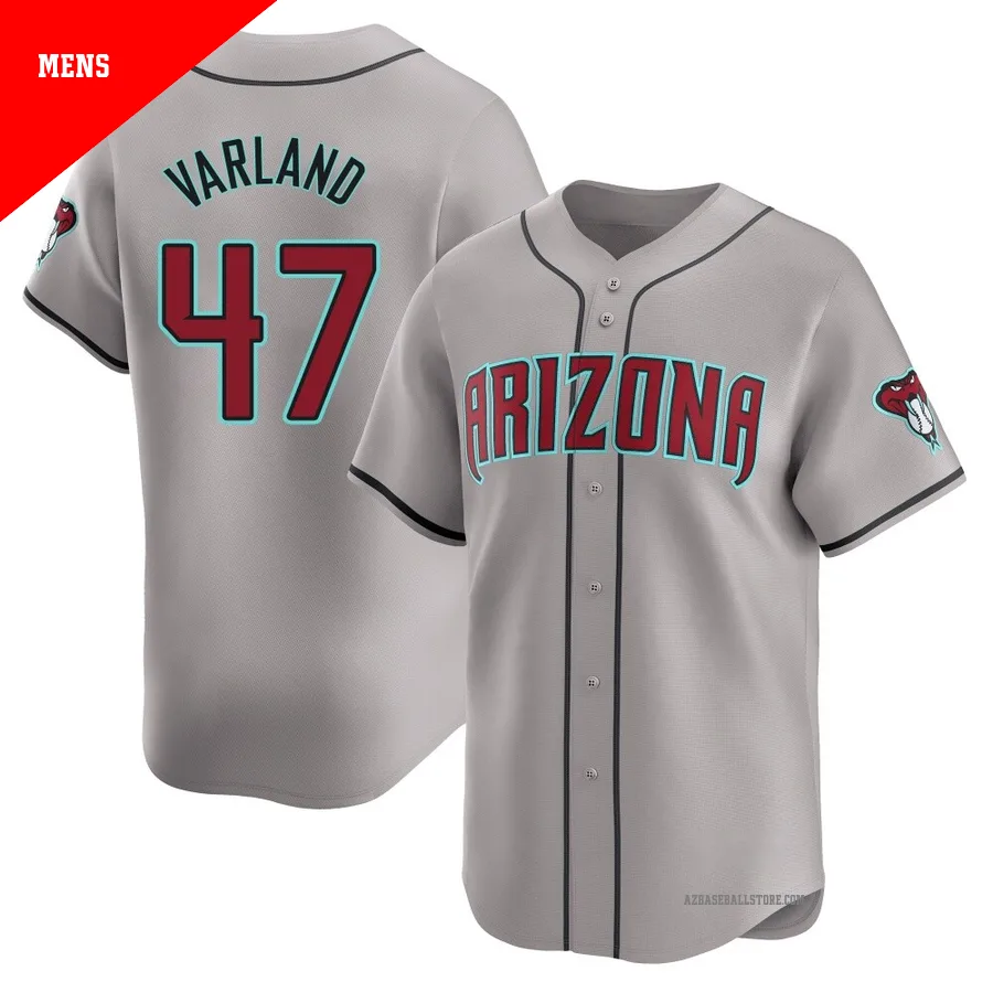 Men's Gus Varland Arizona Diamondbacks ＃47 Gray Limited - Away Jersey