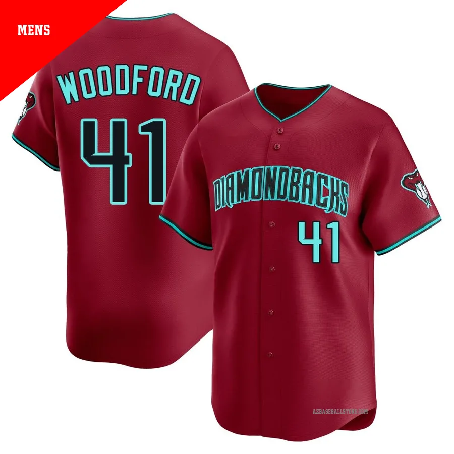 Men's Jake Woodford Arizona Diamondbacks ＃41 Red Limited - Alternate Jersey