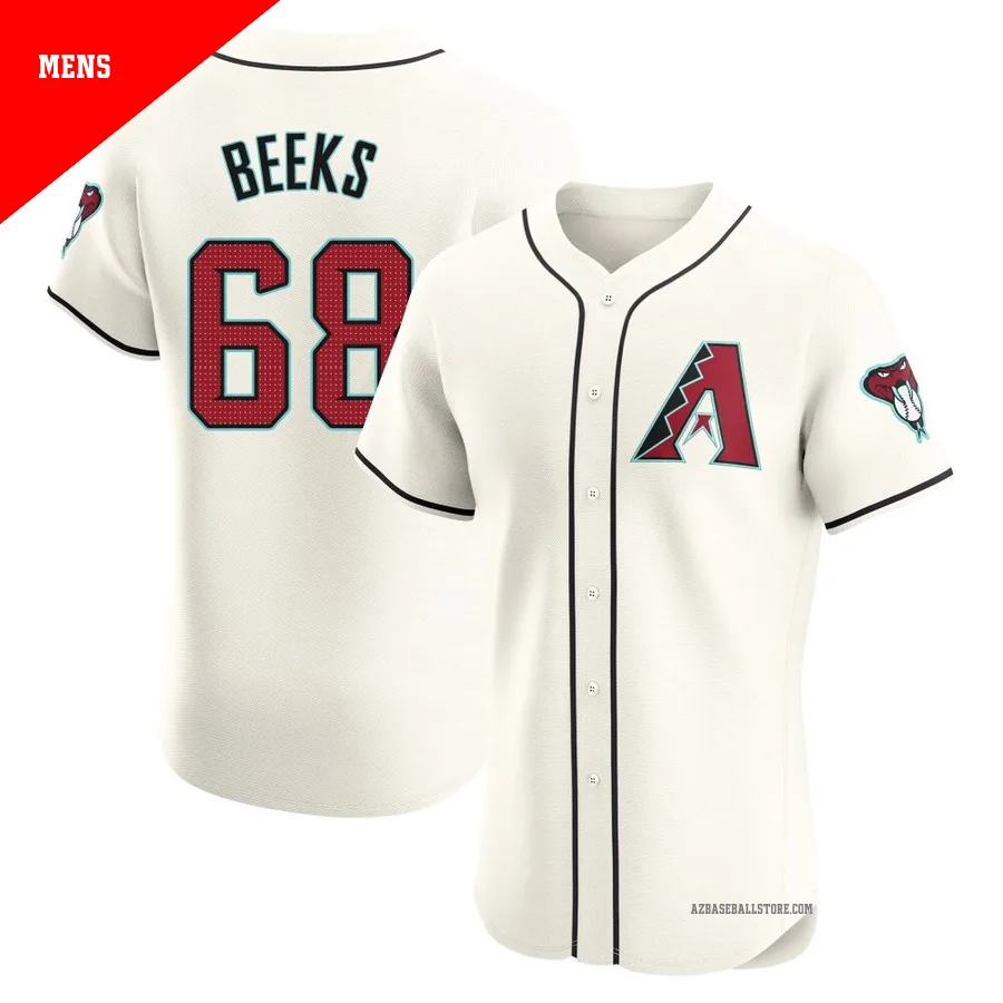 Men's Jalen Beeks Arizona Diamondbacks ＃68 Cream Elite - Home Jersey