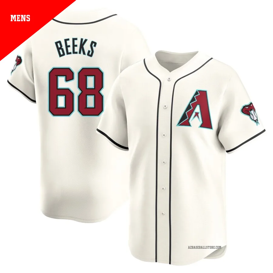 Men's Jalen Beeks Arizona Diamondbacks ＃68 White Limited - Home Jersey