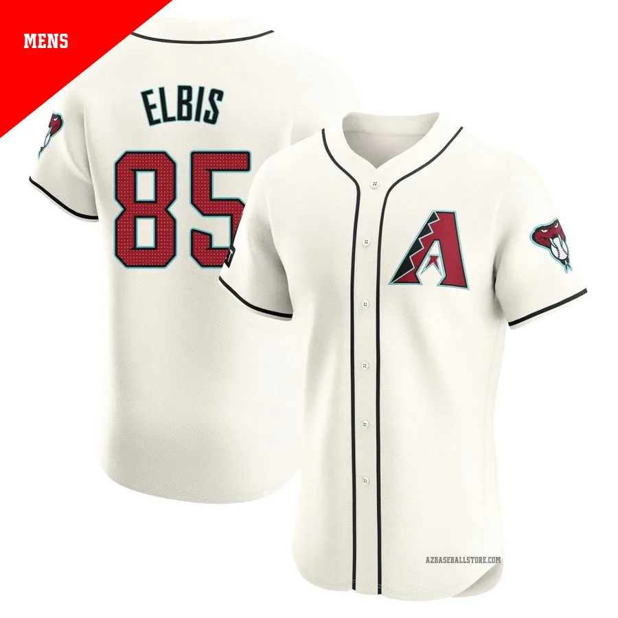 Men's Joe Elbis Arizona Diamondbacks ＃85 Cream Elite - Home Patch Jersey