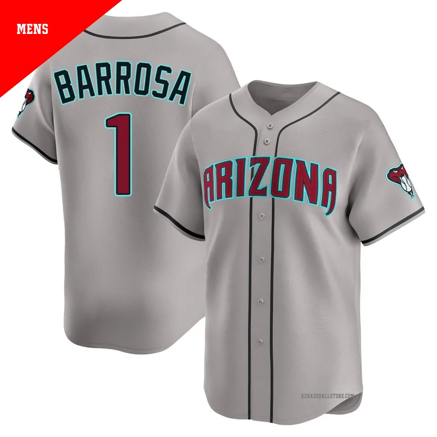 Men's Jorge Barrosa Arizona Diamondbacks ＃1 Gray Limited - Alternate Jersey