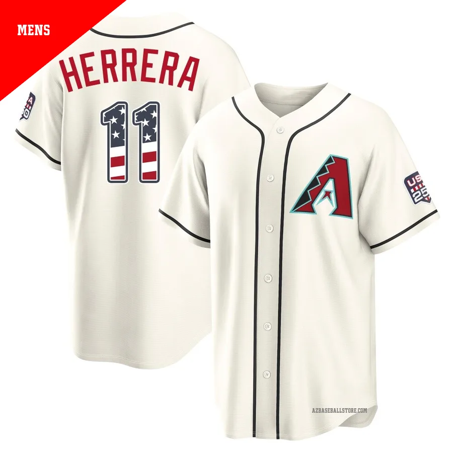 Men's Jose Herrera Arizona Diamondbacks ＃11 Cream Limited - USA 250 Fourth Of July Home Stadium Jersey
