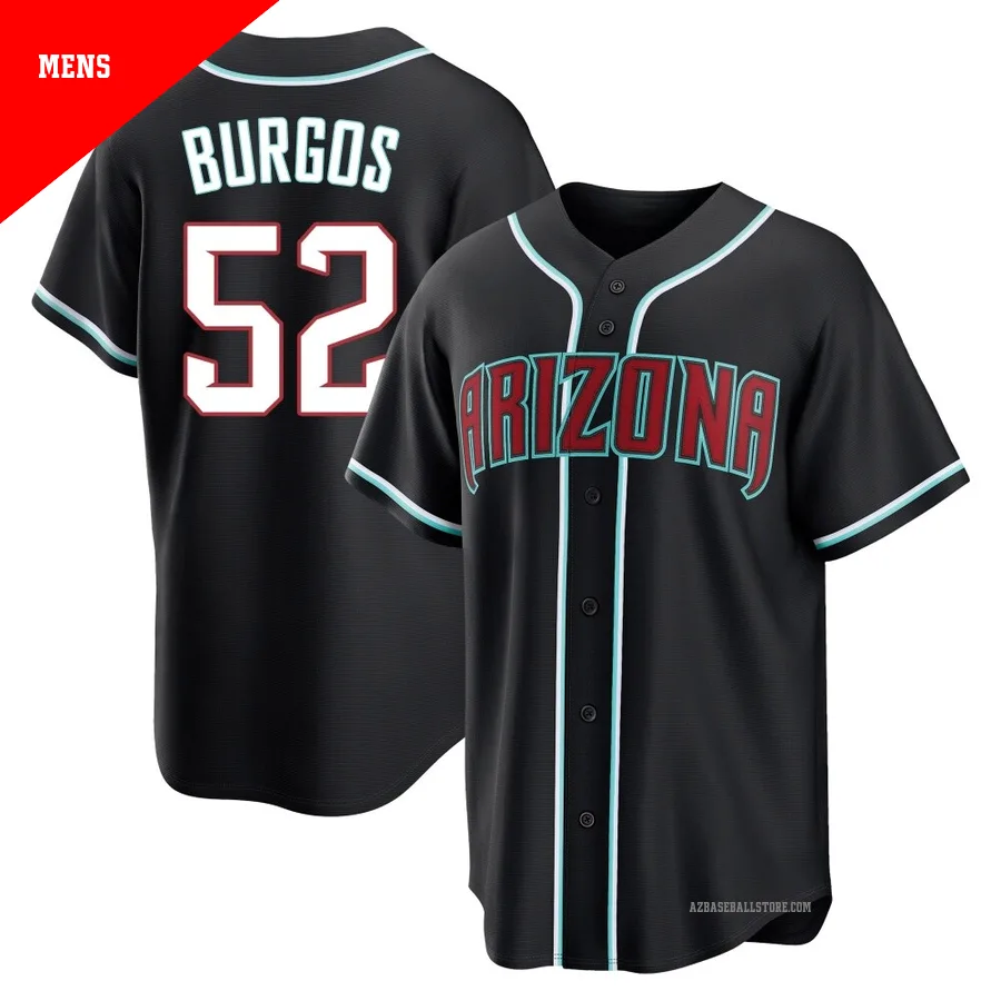 Men's Juan Burgos Arizona Diamondbacks ＃52 Black Replica - Fashion Out Jersey