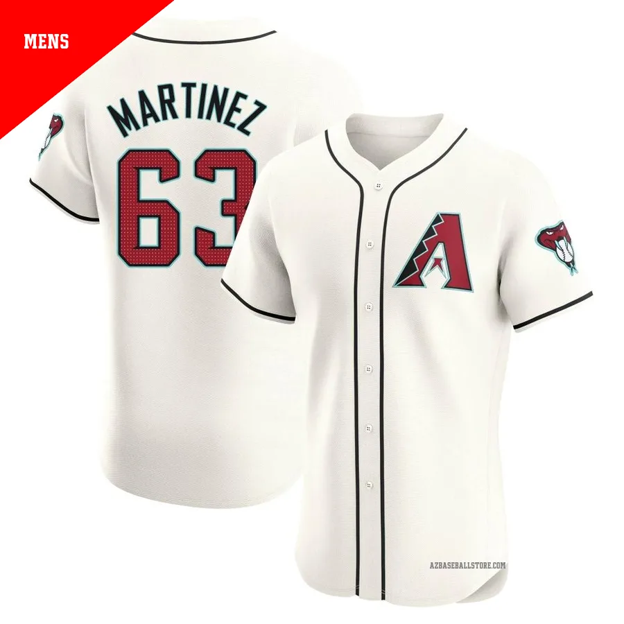 Men's Justin Martinez Arizona Diamondbacks ＃63 Cream Elite - Home Jersey