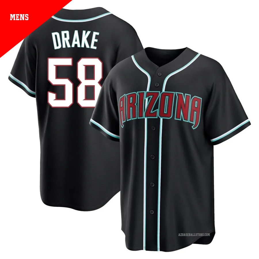Men's Kohl Drake Arizona Diamondbacks ＃58 Black Replica - Fashion Out Jersey