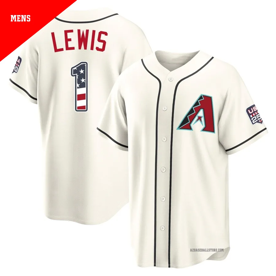 Men's Kyle Lewis Arizona Diamondbacks ＃1 Cream Limited - USA 250 Fourth Of July Home Stadium Jersey