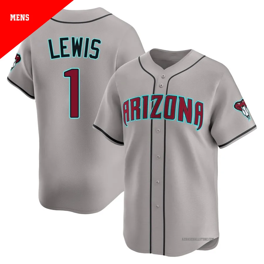 Men's Kyle Lewis Arizona Diamondbacks ＃1 Gray Limited - Alternate Jersey