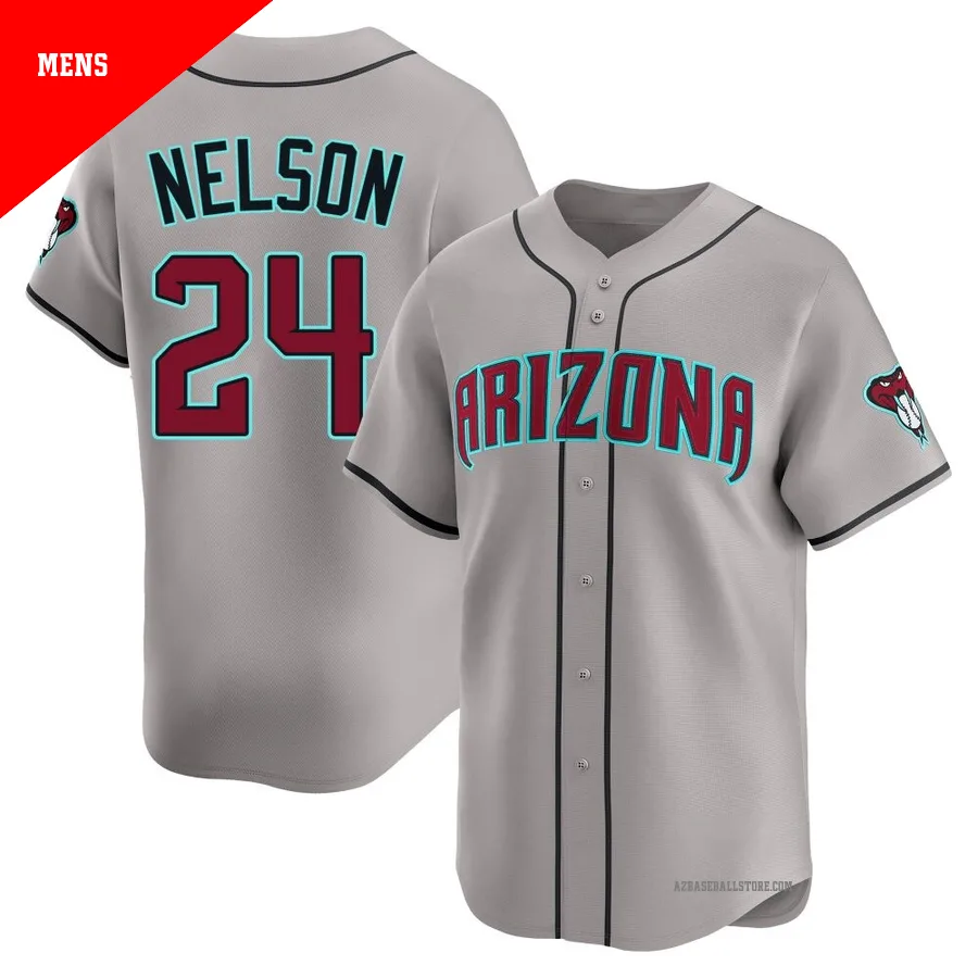 Men's Kyle Nelson Arizona Diamondbacks ＃24 Gray Limited - Alternate Jersey