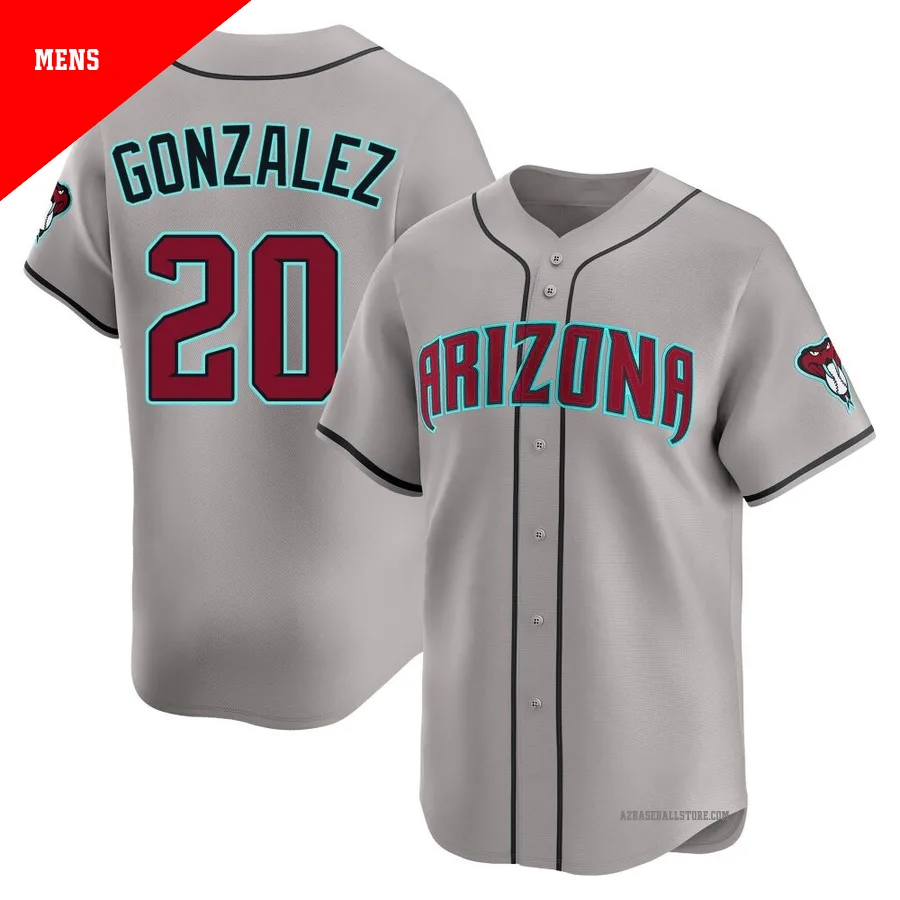 Men's Luis Gonzalez Arizona Diamondbacks ＃20 Gray Limited - Alternate Jersey