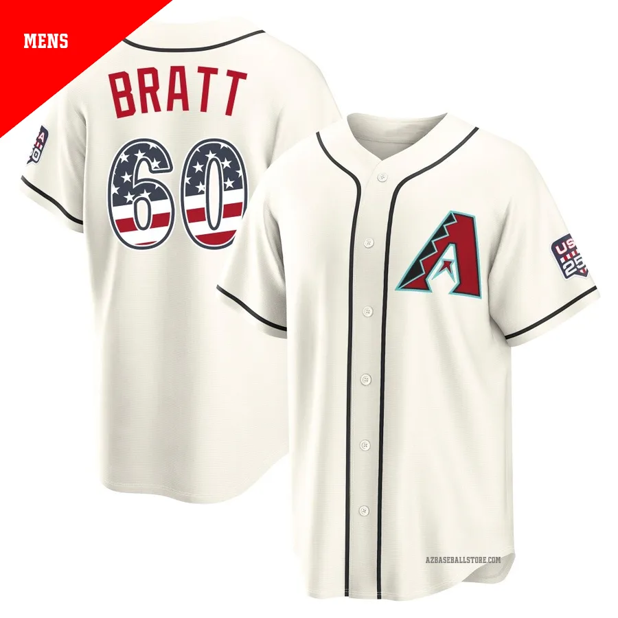 Men's Mitch Bratt Arizona Diamondbacks ＃60 Cream Limited - USA 250 Fourth Of July Home Stadium Jersey