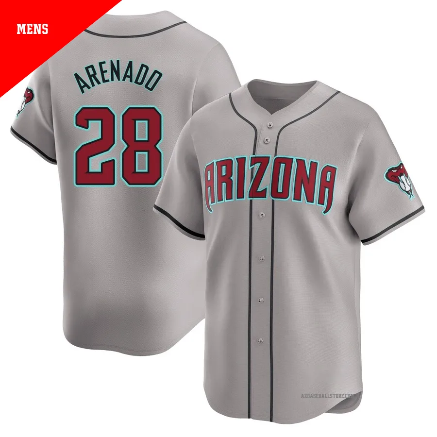 Men's Nolan Arenado Arizona Diamondbacks ＃28 Gray Limited - Away Jersey