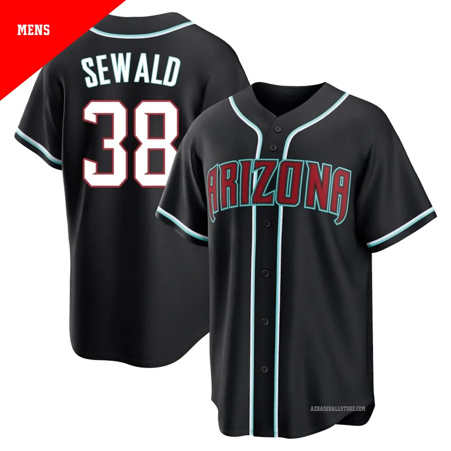 Men's Paul Sewald Arizona Diamondbacks ＃38 Black Replica - Fashion Out Jersey