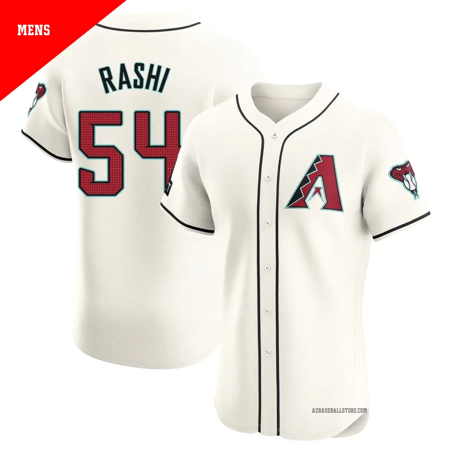 Men's Taylor Rashi Arizona Diamondbacks ＃54 Cream Elite - Home Patch Jersey