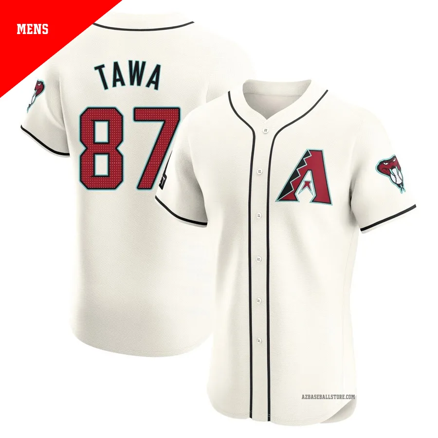Men's Timothy Tawa Arizona Diamondbacks ＃87 Cream Elite - Home Patch Jersey