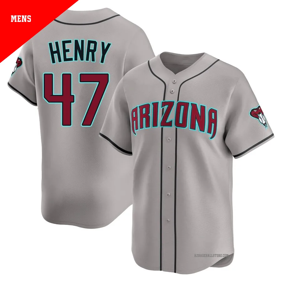 Men's Tommy Henry Arizona Diamondbacks ＃47 Gray Limited - Alternate Jersey