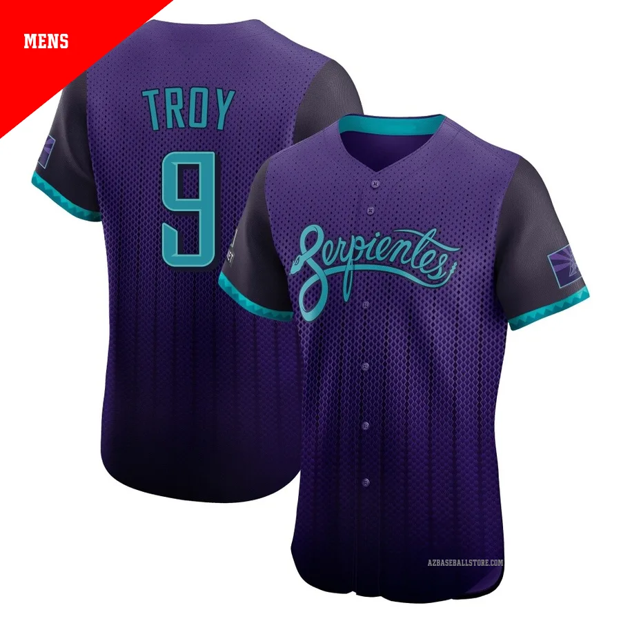 Men's Tommy Troy Arizona Diamondbacks ＃9 Purple Elite - 2025 City Connect Jersey