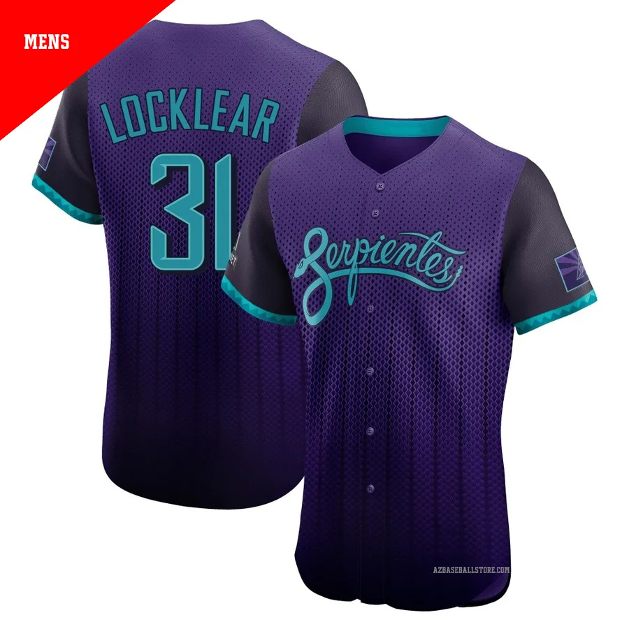 Men's Tyler Locklear Arizona Diamondbacks ＃31 Purple Elite - 2025 City Connect Jersey