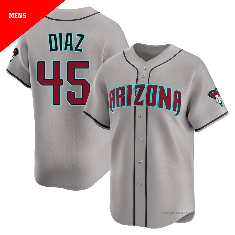 Men's Yilber Diaz Arizona Diamondbacks ＃45 Gray Limited - Alternate Jersey