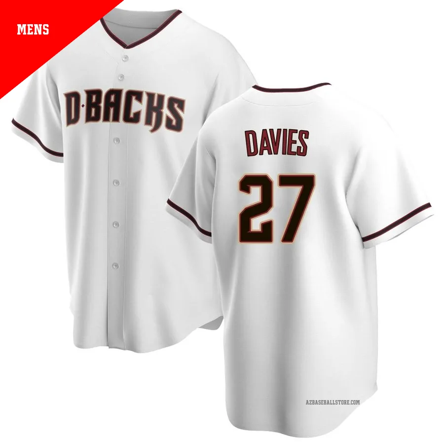 Men's Zach Davies Arizona Diamondbacks ＃27 White Replica - Home Jersey