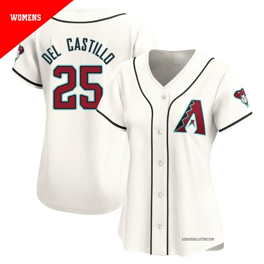 Women's Adrian Del Castillo Arizona Diamondbacks ＃25 White Limited - Home Jersey