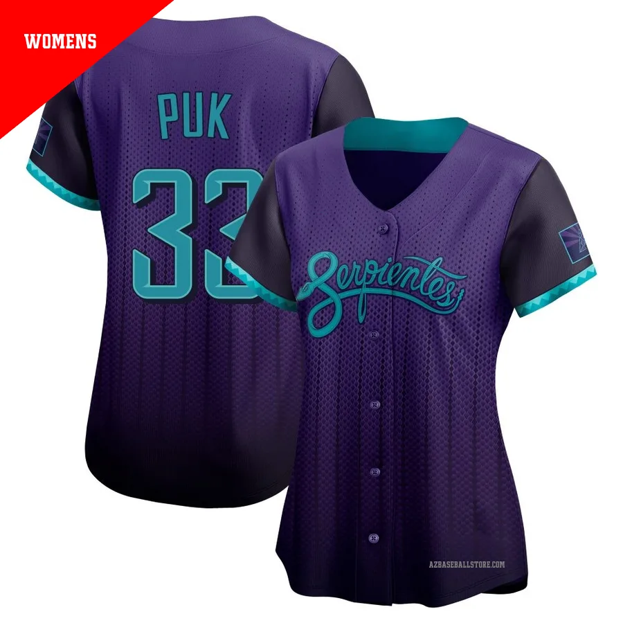 Women's A.J. Puk Arizona Diamondbacks ＃33 Purple Limited - 2025 City Connect Jersey