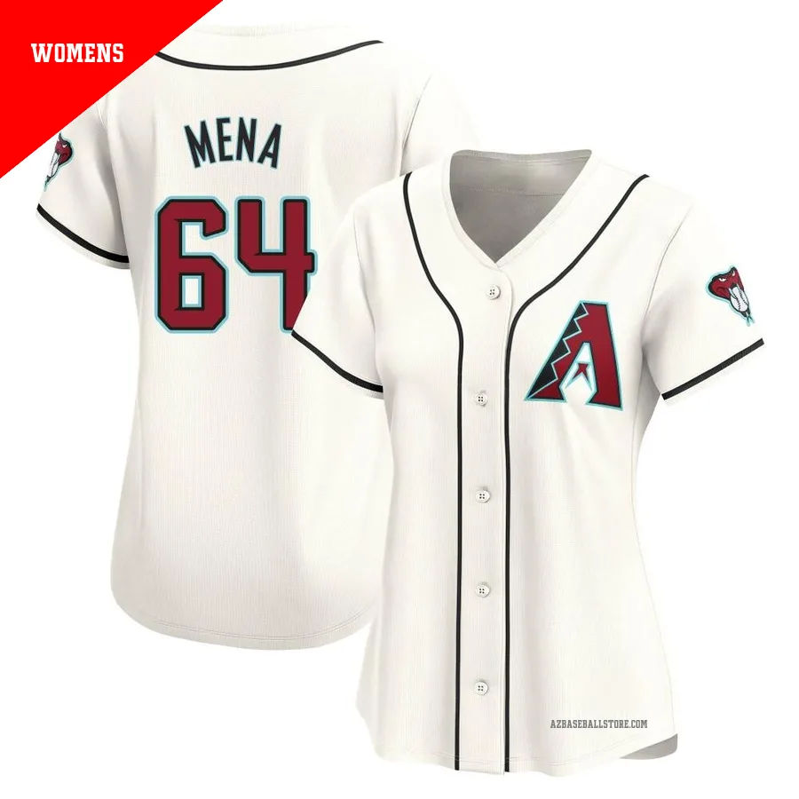 Women's Cristian Mena Arizona Diamondbacks ＃64 White Limited - Home Jersey