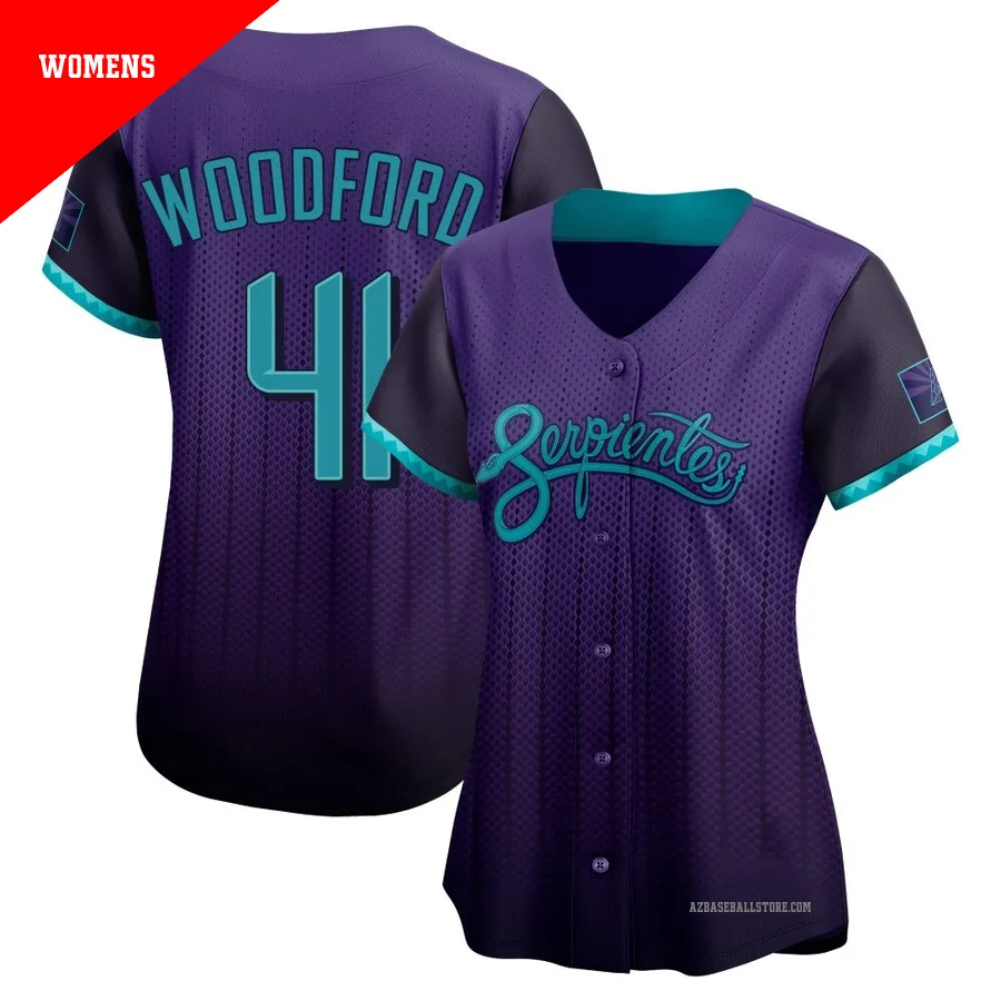 Women's Jake Woodford Arizona Diamondbacks ＃41 Purple Limited - 2025 City Connect Jersey