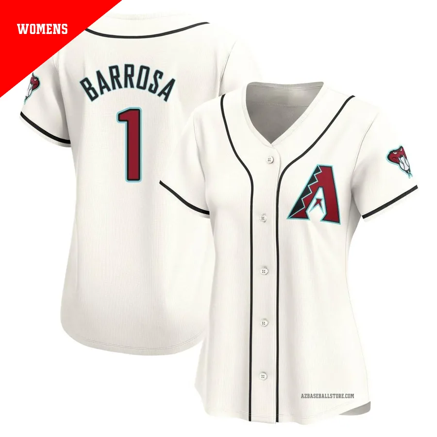 Women's Jorge Barrosa Arizona Diamondbacks ＃1 White Limited - Home Jersey