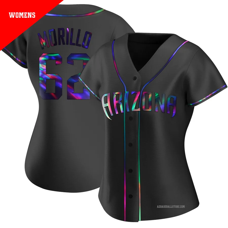 Women's Juan Morillo Arizona Diamondbacks ＃62 Black Replica - Holographic Alternate Jersey