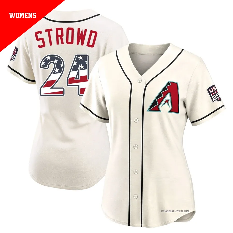 Women's Kade Strowd Arizona Diamondbacks ＃24 Cream Limited - USA 250 Fourth Of July Home Stadium Jersey