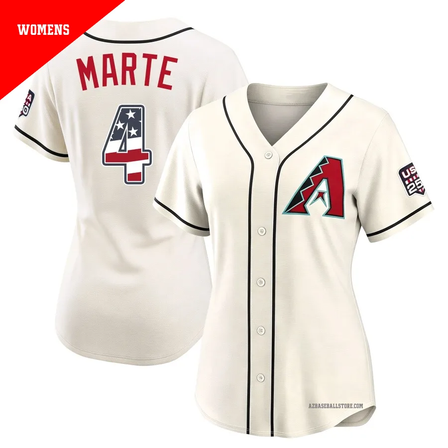 Women's Ketel Marte Arizona Diamondbacks ＃4 Cream Limited - USA 250 Fourth Of July Home Stadium Jersey