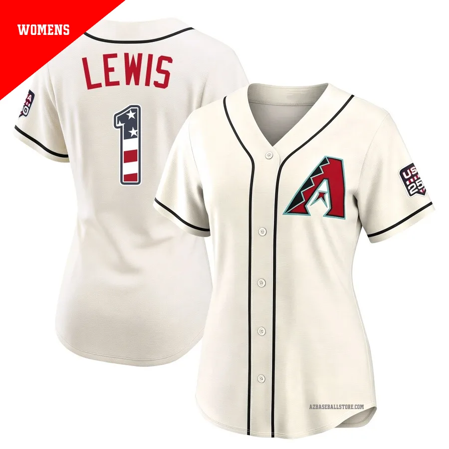 Women's Kyle Lewis Arizona Diamondbacks ＃1 Cream Limited - USA 250 Fourth Of July Home Stadium Jersey